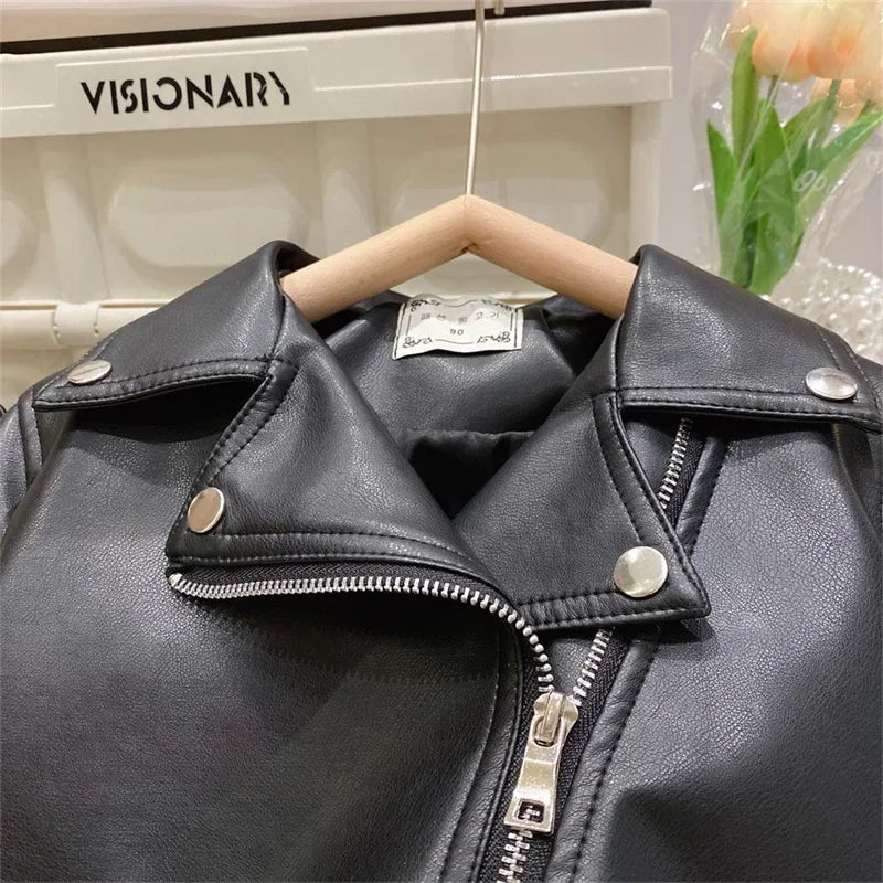 Girls Leather Jacket – Modna i stylowa – skórzana kurtka dla dzieci
