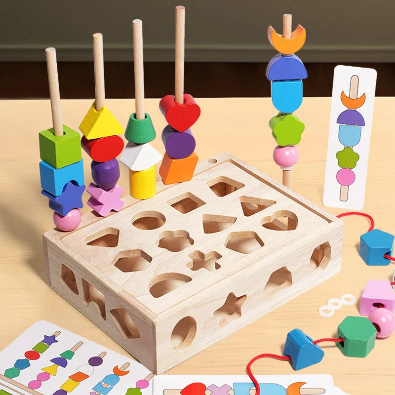 Woods™ - Wspieranie kreatywności i doskonalenie umiejętności - kolorowy zestaw puzzli Montessori