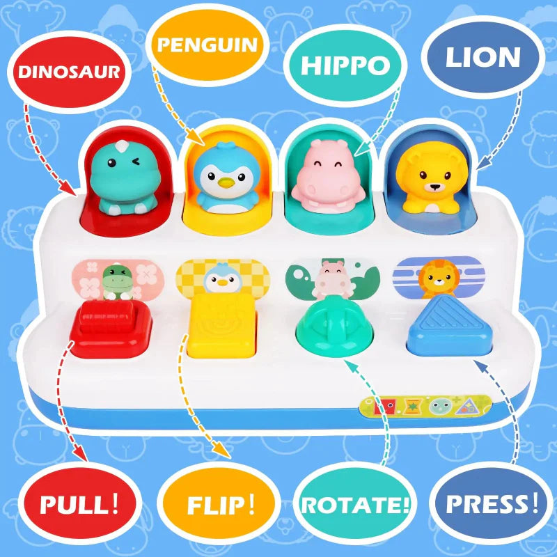 Pop Up Activity Toy – Odkrywanie i nauka – zabawki sensoryczne dla niemowląt