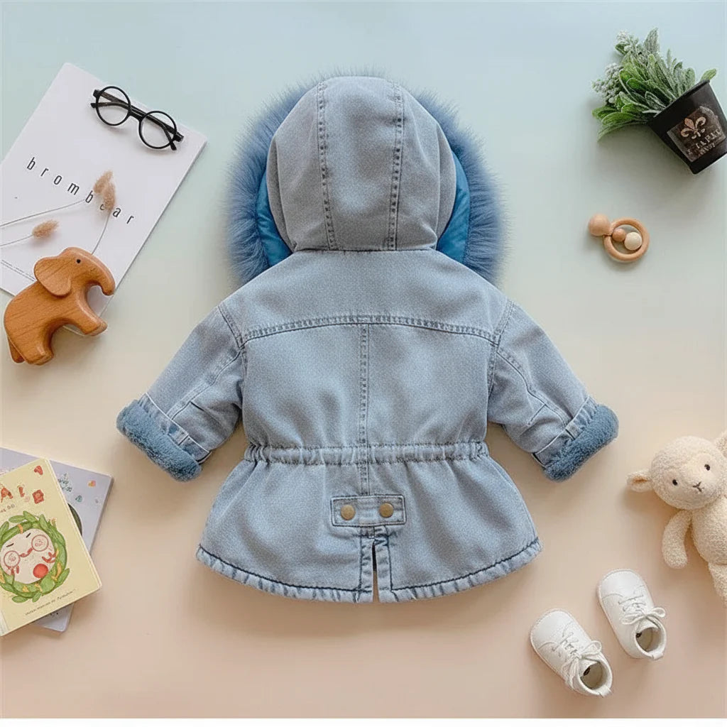 FurDream – Denim Look – Kurtka zimowa z kapturem