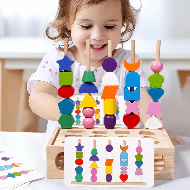 Woods™ - Wspieranie kreatywności i doskonalenie umiejętności - kolorowy zestaw puzzli Montessori