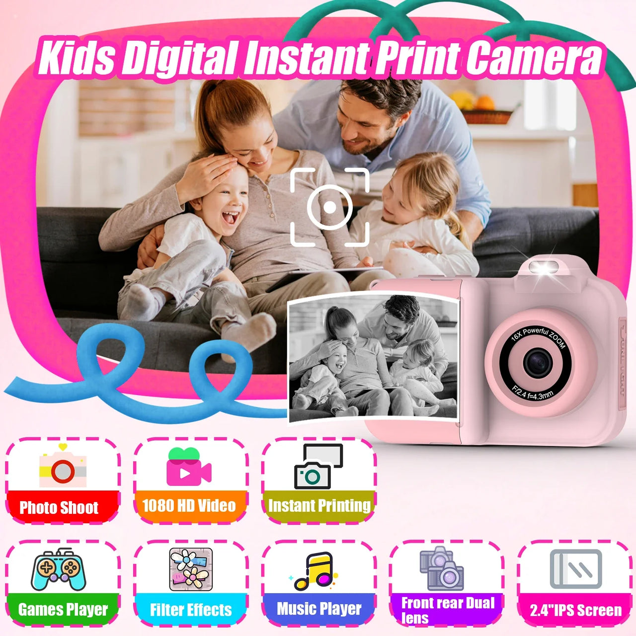 Instant Print Camera – Kreatywne i interaktywne – natychmiastowy aparat dla dzieci