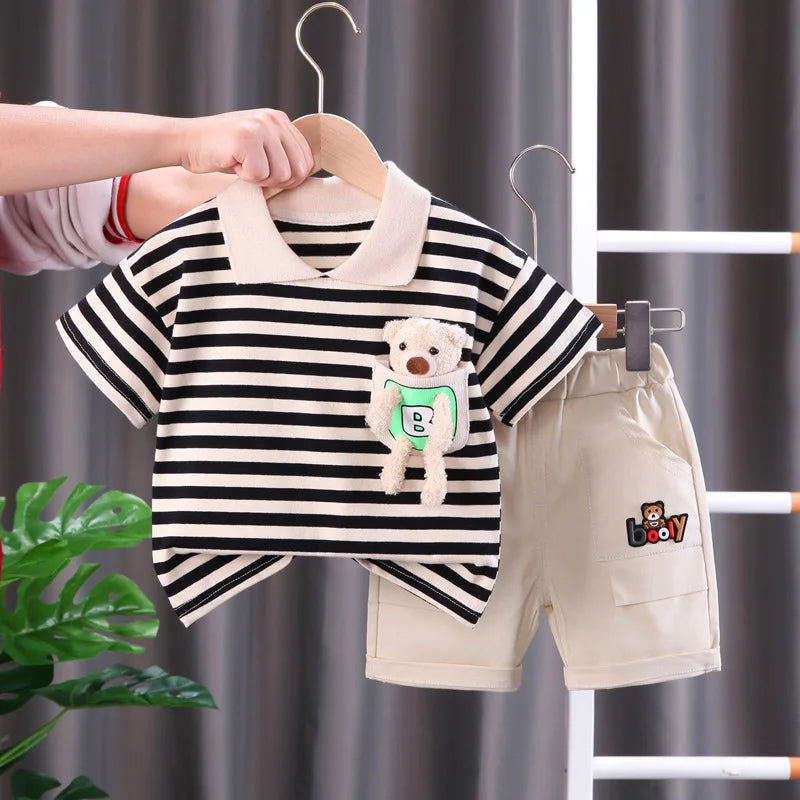 Mini Fashion™ - Zestaw odzieży w paski - Ubranka dziecięce