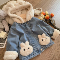 Thumbnail for Girls Bunny Denim Coat – Ciepło i wygoda – kurtka dziecięca