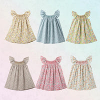 Thumbnail for Floral Dress – Lekka i zwiewna – sukienka dla dziewczynek z falbanowymi rękawami
