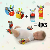 Thumbnail for Wrist Rattle and Socks – Rozwój motoryczny i zabawa – grzechotki dla niemowląt (zestaw 4 szt.)