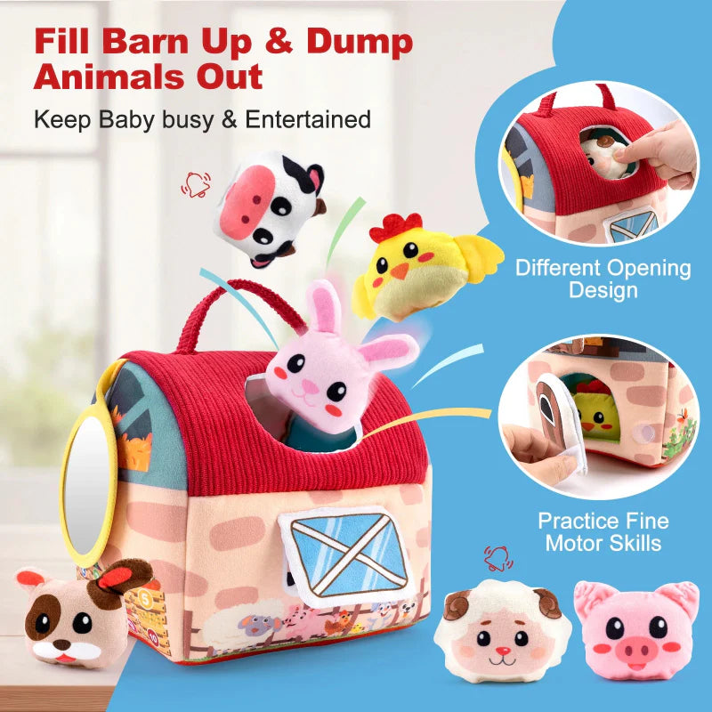 BabyBarn – Miękkie i edukacyjne – Domek na farmie z pluszowymi zwierzętami