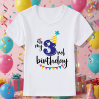 Thumbnail for Birthday Graphic Tee – Urocze i zwiewne – dziecięca koszulka urodzinowa