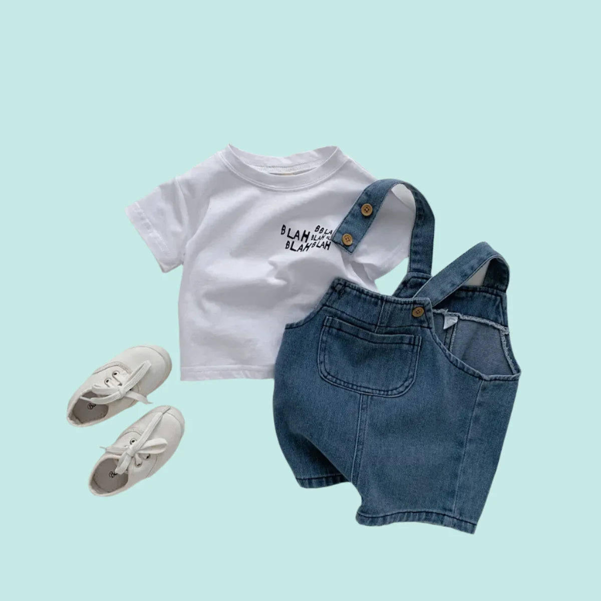 Mini Fashion™ - Dżinsowy zestaw ubrań dziecięcych - Odzież dla dzieci