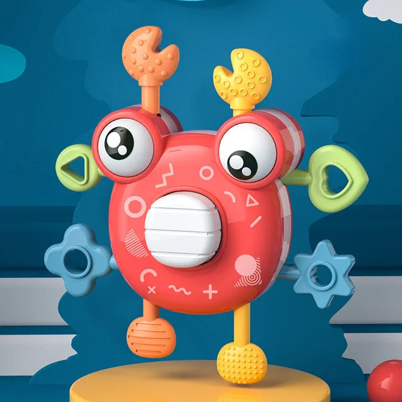 Crab Pull Toy™ – Zabawa typu chwyć i pociągnij – Krab sensoryczna zabawka na ząbkowanie