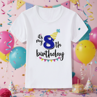 Thumbnail for Birthday Graphic Tee – Urocze i zwiewne – dziecięca koszulka urodzinowa