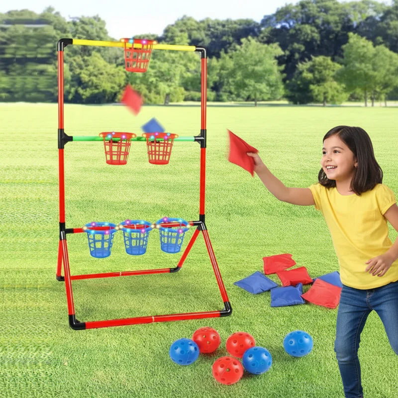 Sandbag Toss Game – Interaktywne i na świeżym powietrzu – zestaw do gry z woreczkami z ziarnami