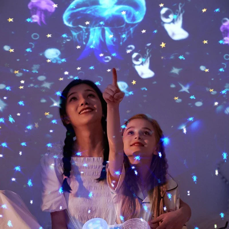 OceanGlow – Kojąca i magiczna – lampka nocna z projekcją gwiaździstego nieba