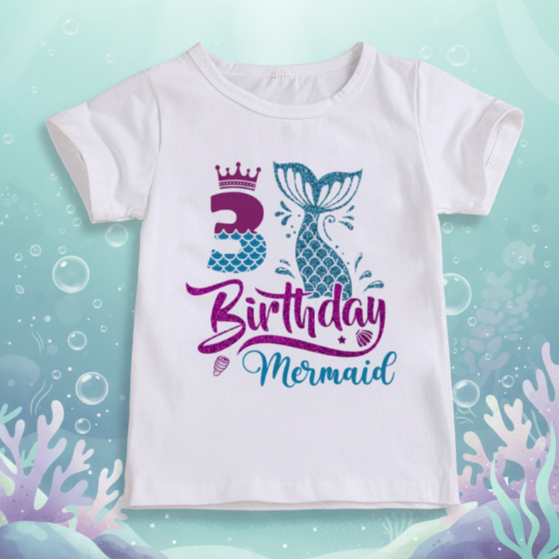 Birthday Graphic Tee – Urocze i zwiewne – dziecięca koszulka urodzinowa