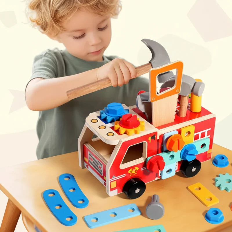 BuildRescue – Edukacyjne i kreatywne – Drewniany wóz strażacki