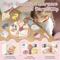Thumbnail for Wooden Cake Cutting Toy – Kreatywność i zabawa w odgrywanie ról – Drewniany tort urodzinowy