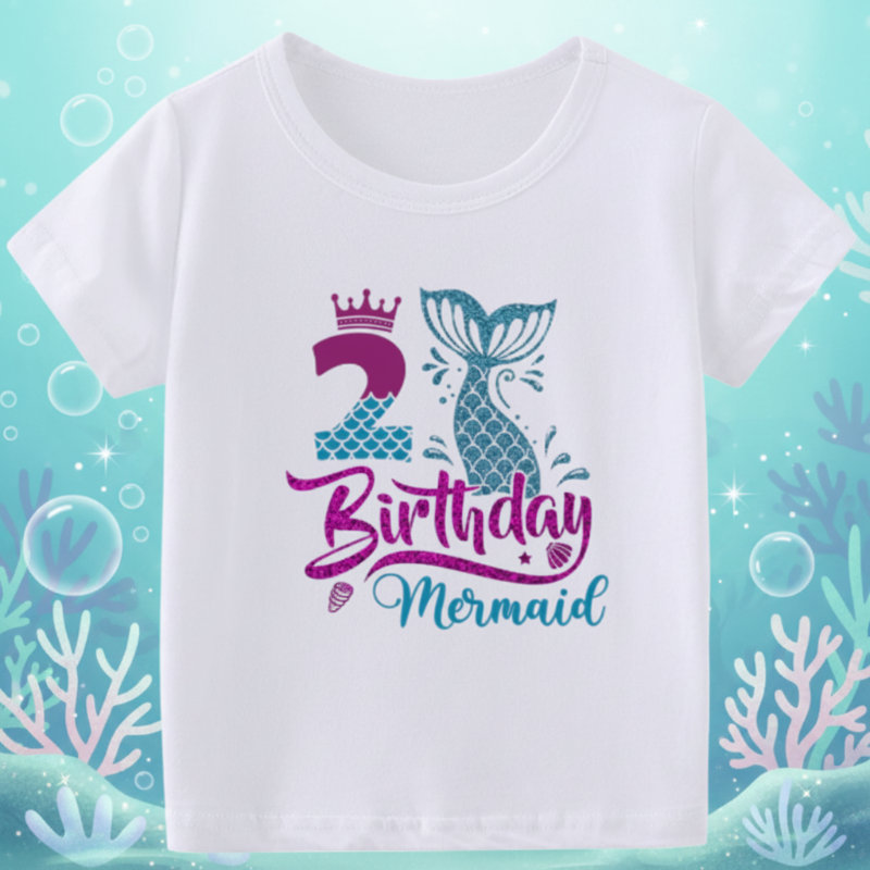 Birthday Graphic Tee – Urocze i zwiewne – dziecięca koszulka urodzinowa