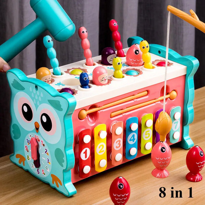 Montessori Hammering Toy – Motoryka i nauka – zestaw zabawowy 8 w 1