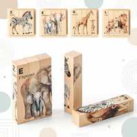 Thumbnail for ZooStack – Drewno i interaktywność – Puzzle z klockami zwierząt