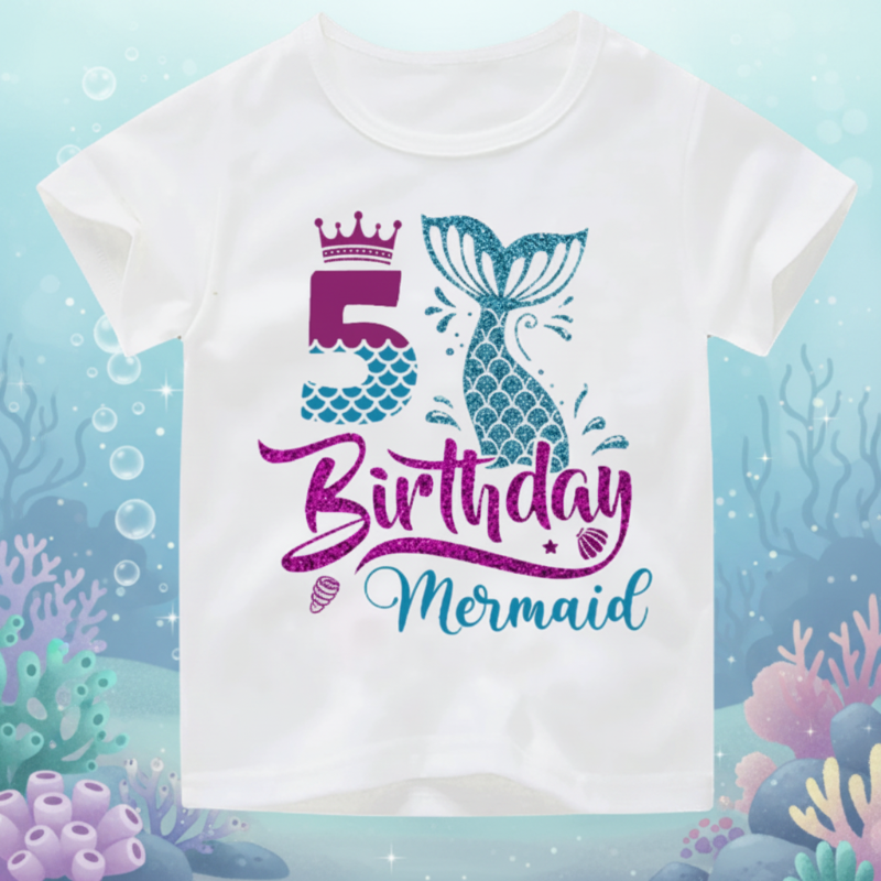 Birthday Graphic Tee – Urocze i zwiewne – dziecięca koszulka urodzinowa