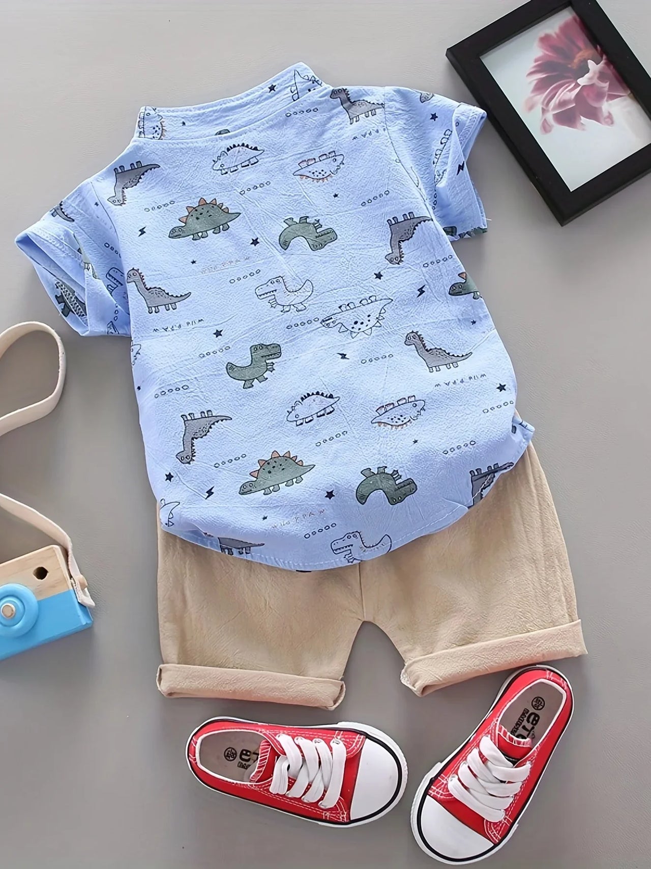 Mini Fashion™ - Letni zestaw z dinozaurem - Odzież dziecięca