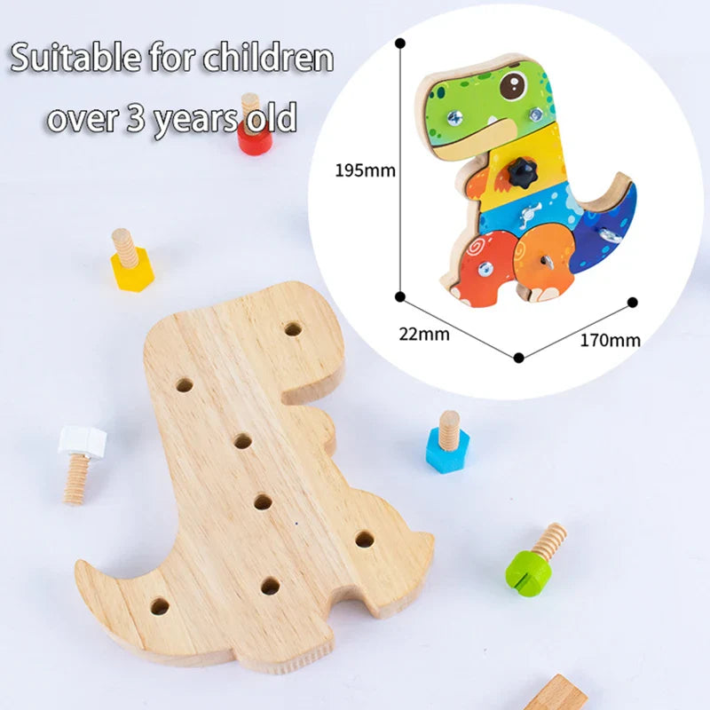 Dino Screwdriver Board™ - Zabawka sensoryczna dinozaur - Montessori