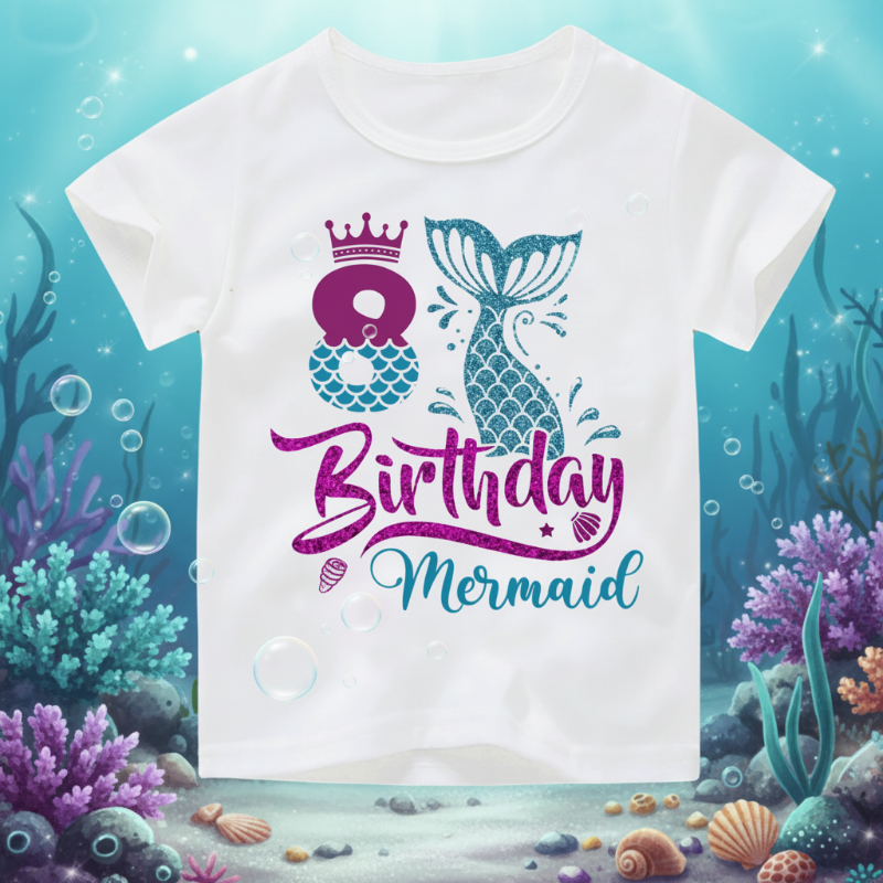Birthday Graphic Tee – Urocze i zwiewne – dziecięca koszulka urodzinowa