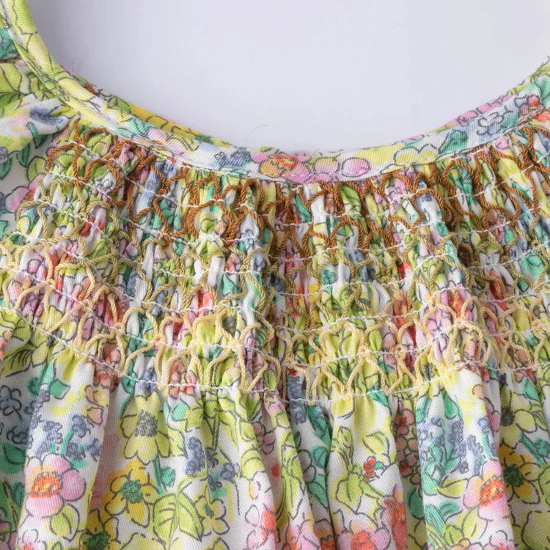 Floral Dress – Lekka i zwiewna – sukienka dla dziewczynek z falbanowymi rękawami