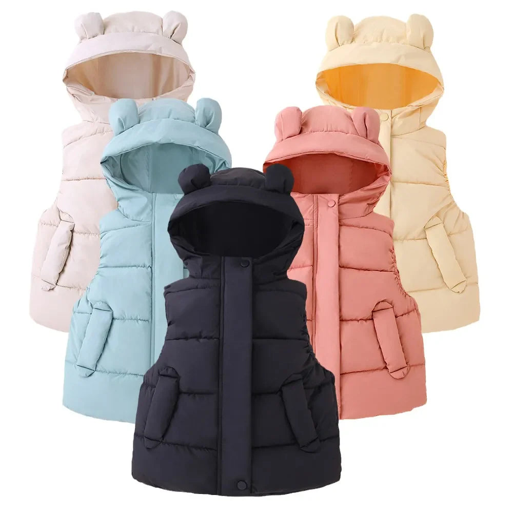 Mini Fashion™ - Kamizelka z kapturem - Bezrękawnik dziecięcy
