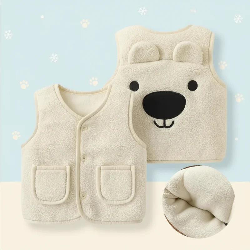 Baby Bear Fleece Vest – Ciepła i miękka – dziecięca kamizelka z motywem misia