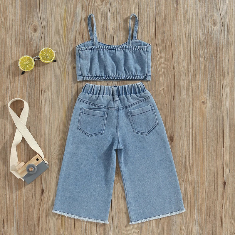 Mini Fashion™ - Dżinsowy zestaw dla dziewczynki - Odzież dziecięca