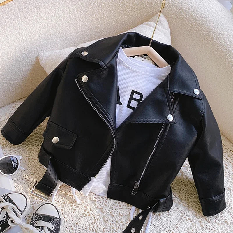 Girls Leather Jacket – Modna i stylowa – skórzana kurtka dla dzieci
