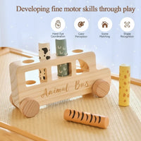 Thumbnail for PressBus – Montessori & Edukacyjny – Drewniany autobus do zabawy z nadrukiem