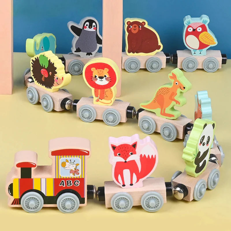 MagniZoo – Schattig & Hout – Magnetyczny pociąg z zwierzętami