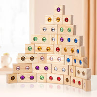 Thumbnail for Rainbow Gem Stacking Blocks – Kreatywne i edukacyjne – zestaw drewnianych klocków do układania