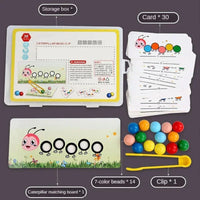 Thumbnail for Wooden Clip Beads™ - Kolorowa gąsienica - Zabawka edukacyjna