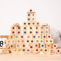 Thumbnail for Rainbow Gem Stacking Blocks – Kreatywne i edukacyjne – zestaw drewnianych klocków do układania