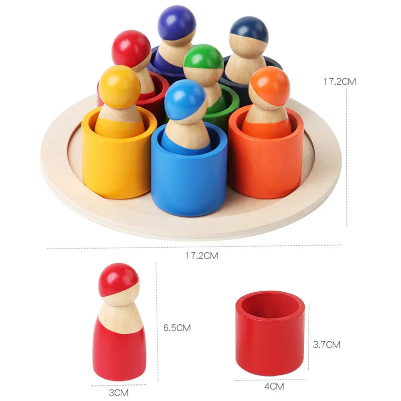 Rainbow Puzzle™ – Kolorowe i kreatywne - drewniane zabawki do sortowania