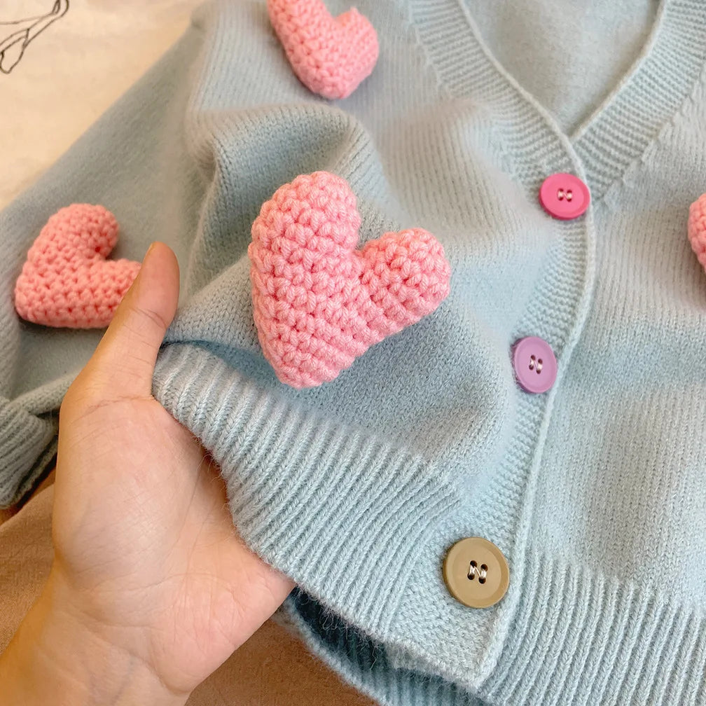 Mini Fashion™ - Sweterek dziecięcy w serduszka - Odzież dla dzieci