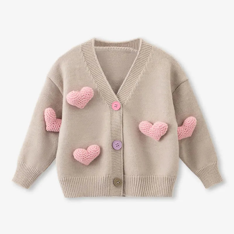 Mini Fashion™ - Sweterek dziecięcy w serduszka - Odzież dla dzieci