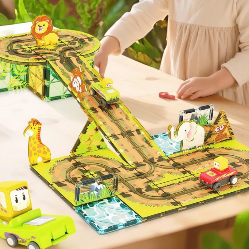 Magnetic Road Blocks – Kreatywne i edukacyjne – zestaw do budowania „Magnetyczne drogi”