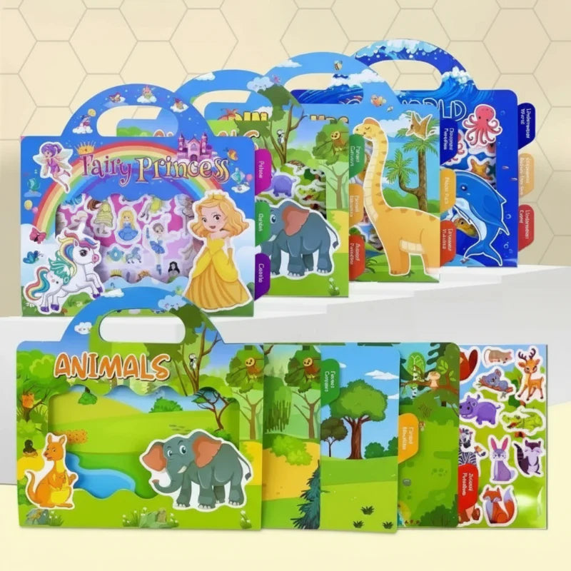 StickerFun – Kolorowa i pouczająca książeczka z naklejkami wielokrotnego użytku