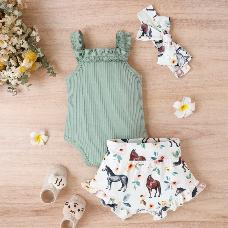 Baby Girl Summer Outfit – Urocze i zwiewne – zestaw ubranek dla niemowląt