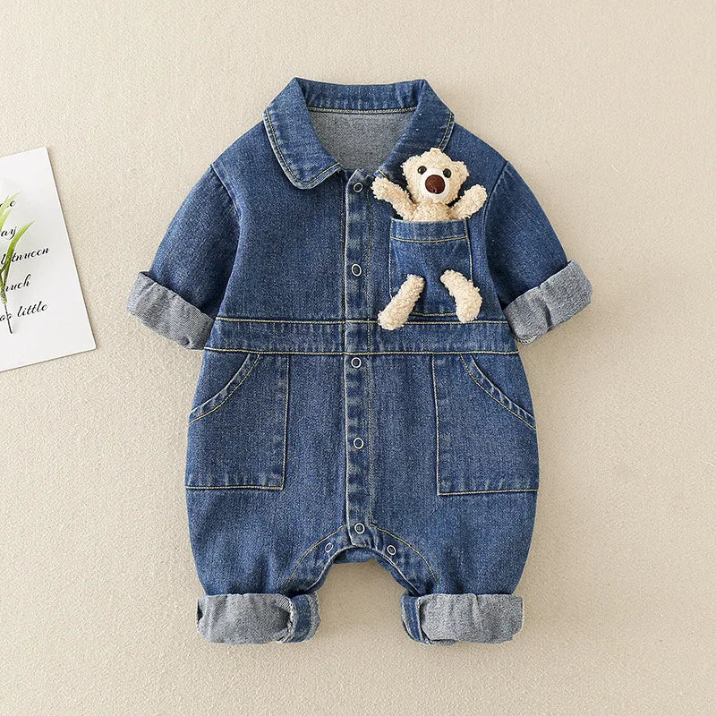Mini Fashion™ - Dżinsowy kombinezon dziecięcy - Odzież dla dzieci