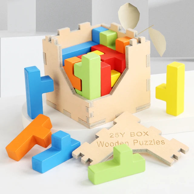 Woods™ - Układanka Tetris 3D - Drewniane puzzle geometryczne