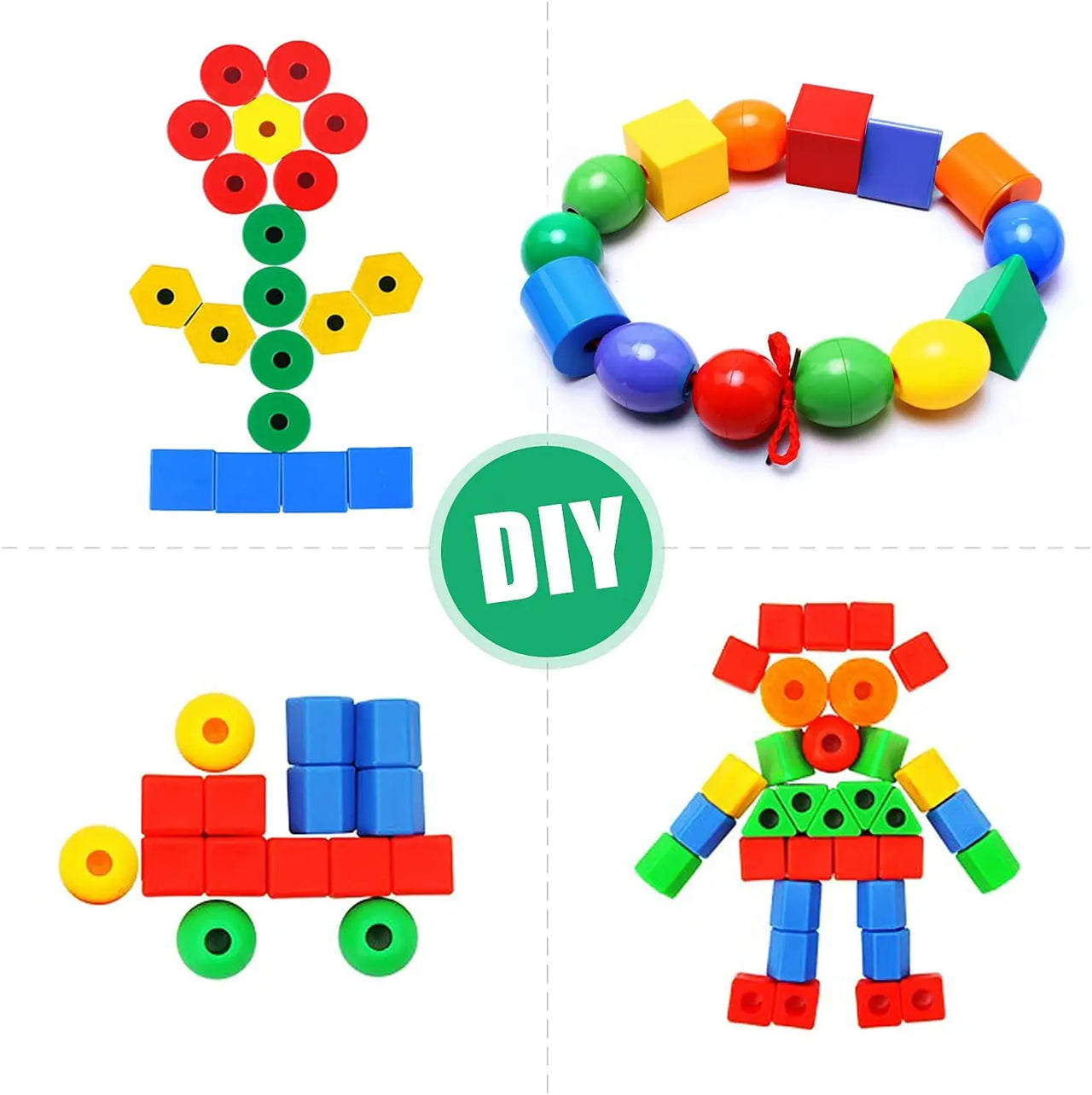 Rainbow Lacing Beads™ – Kolorowe koraliki do nawlekania - Kreatywność