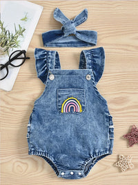 Thumbnail for Mini Fashion™ - Jeansowe body z opaską - Odzież dla dzieci
