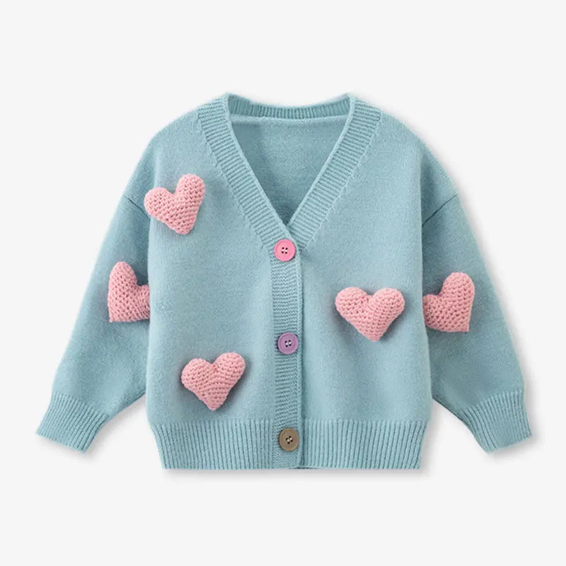 Mini Fashion™ - Sweterek dziecięcy w serduszka - Odzież dla dzieci