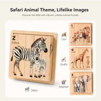 Thumbnail for ZooStack – Drewno i interaktywność – Puzzle z klockami zwierząt