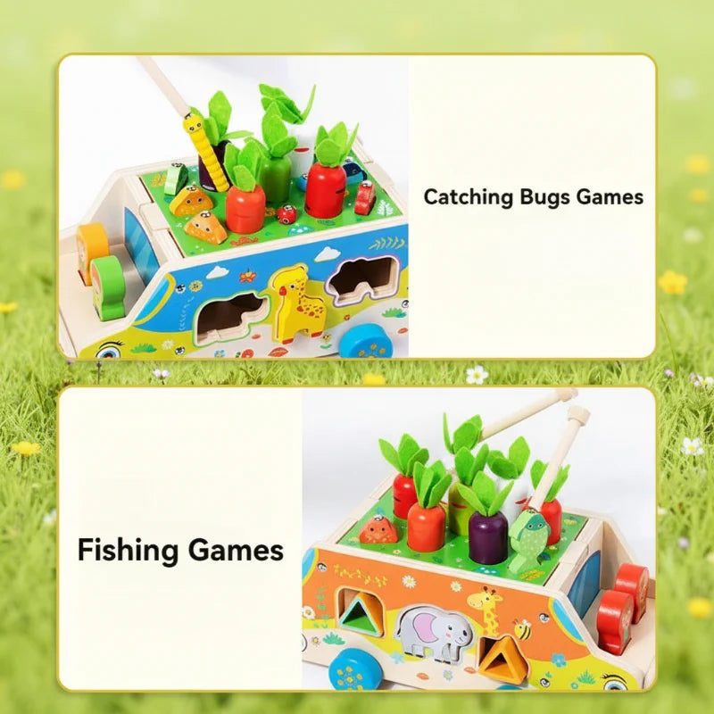 Montessori Animal Matching Toy – Edukacyjne i interaktywne – wózek z puzzlami
